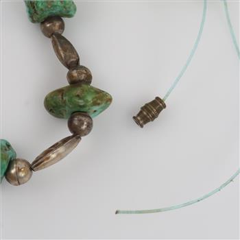 Sterling Silver Beads And Turquoise Necklace