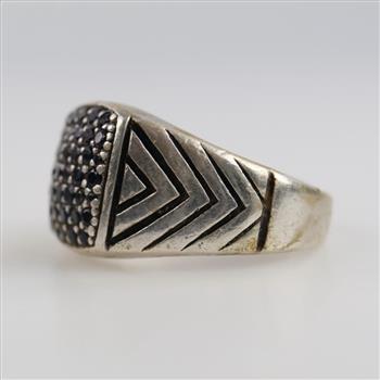 Sterling Silver Black Stone Ring