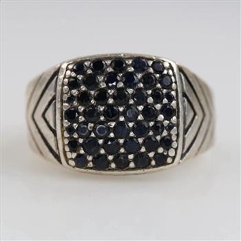 Sterling Silver Black Stone Ring
