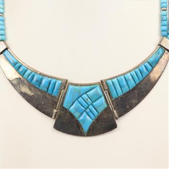 Sterling Silver Blue Bead Necklace