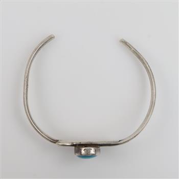 Sterling Silver Blue Stone Cuff Bracelet