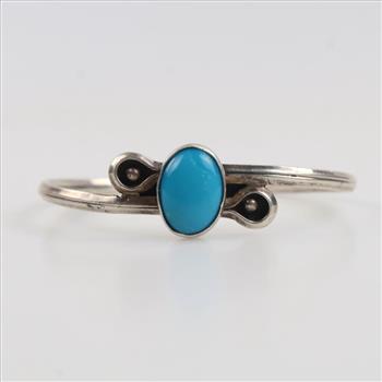 Sterling Silver Blue Stone Cuff Bracelet