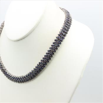 Sterling Silver Blue Stone Necklace