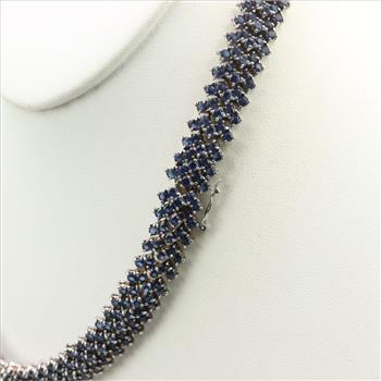 Sterling Silver Blue Stone Necklace