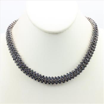 Sterling Silver Blue Stone Necklace