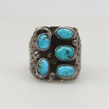 Sterling Silver Blue Stone Ring