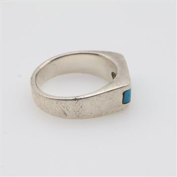 Sterling Silver Blue Stone Ring