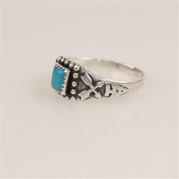 Sterling Silver Blue Stone Ring