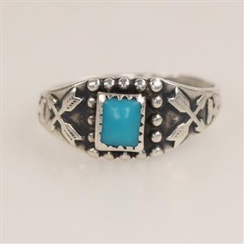 Sterling Silver Blue Stone Ring