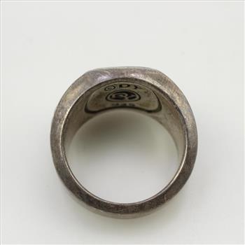 Sterling Silver Blue Stone Signet Ring