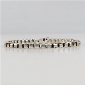 Sterling Silver Box Link Bracelet