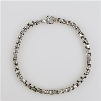 Sterling Silver Box Link Bracelet