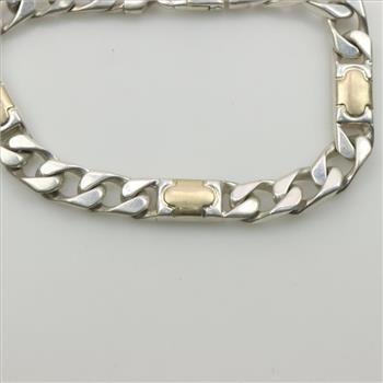 Sterling Silver Bracelet With 18kt Gold Accent