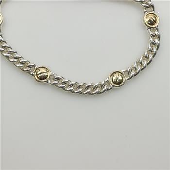 Sterling Silver Bracelet With 18kt Gold Accent
