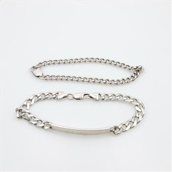 Sterling Silver Bracelets, 2 Pieces