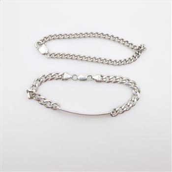 Sterling Silver Bracelets, 2 Pieces