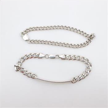 Sterling Silver Bracelets, 2 Pieces