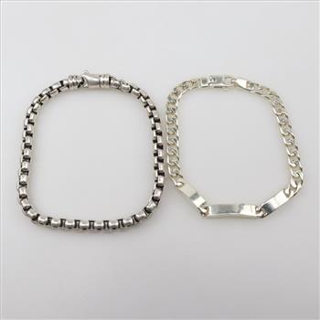 Sterling Silver Bracelets, 2 Pieces