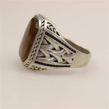 Sterling Silver Brown Stone Ring