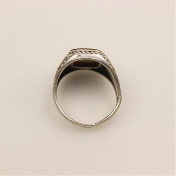 Sterling Silver Brown Stone Ring