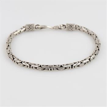 Sterling Silver Byzantine Chain Bracelet