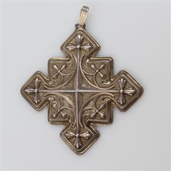 Sterling Silver Christmas Hollow Cross Pendant
