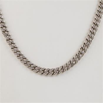 Sterling Silver Clear Accent Stone Necklace