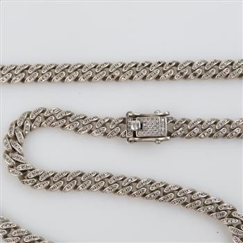 Sterling Silver Clear Accent Stone Necklace