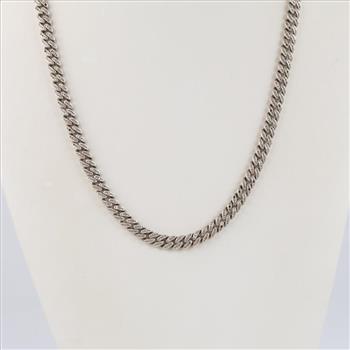 Sterling Silver Clear Accent Stone Necklace