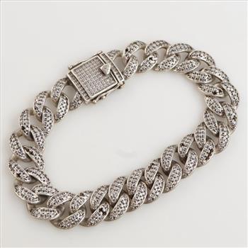 Sterling Silver Clear Stone Bracelet