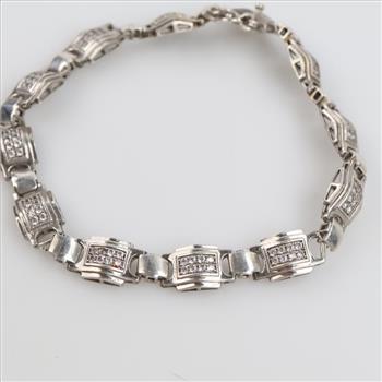 Sterling Silver Clear Stone Bracelet