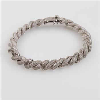 Sterling Silver Clear Stone Bracelet