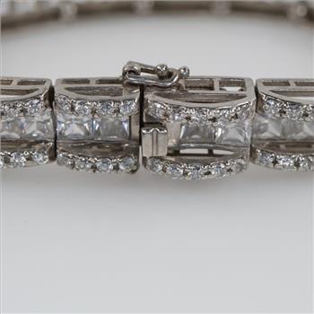 Sterling Silver Clear Stone Bracelet