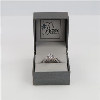 Sterling Silver Clear Stone Bridal Set