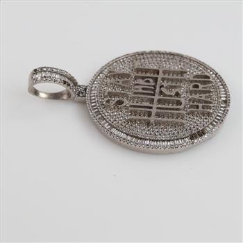 Sterling Silver Clear Stone Circle Pendant