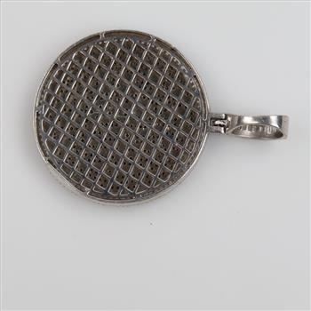 Sterling Silver Clear Stone Circle Pendant