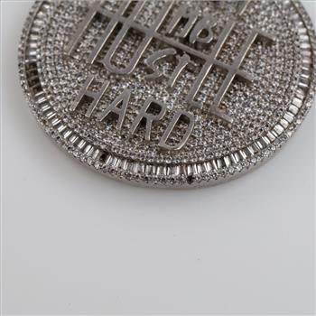 Sterling Silver Clear Stone Circle Pendant