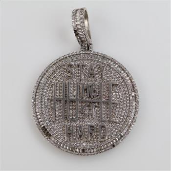 Sterling Silver Clear Stone Circle Pendant
