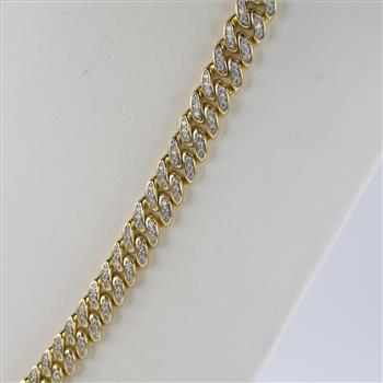 Sterling Silver Clear Stone Curb Chain Necklace