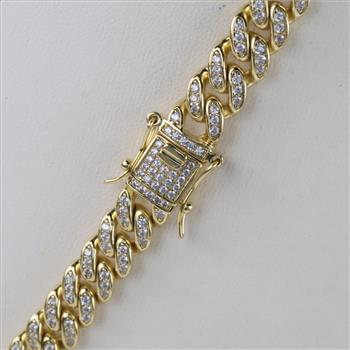 Sterling Silver Clear Stone Curb Chain Necklace