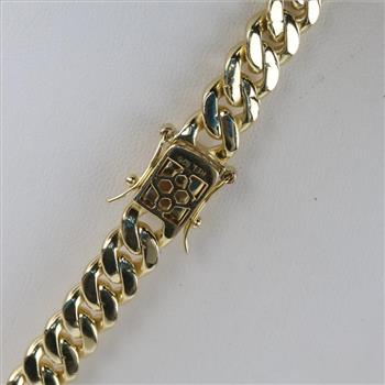 Sterling Silver Clear Stone Curb Chain Necklace