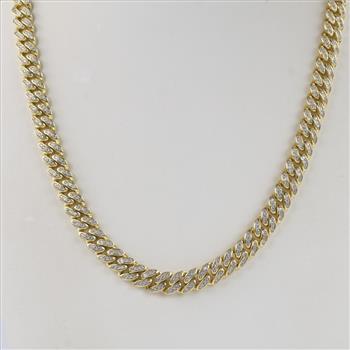 Sterling Silver Clear Stone Curb Chain Necklace