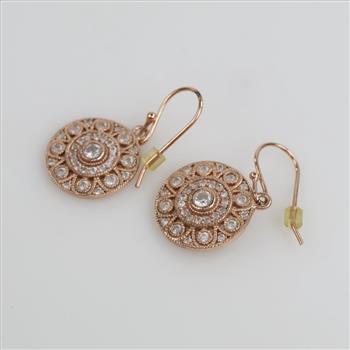 Sterling Silver Clear Stone Dangle Earrings