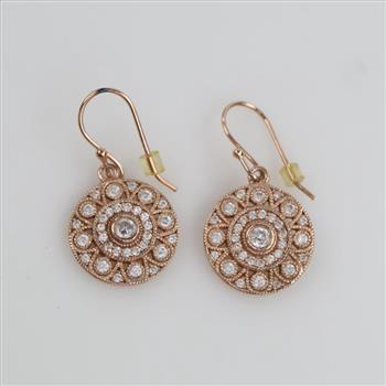 Sterling Silver Clear Stone Dangle Earrings
