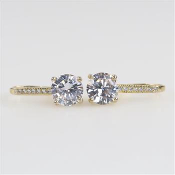 Sterling Silver Clear Stone Earrings