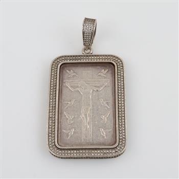 Sterling Silver Clear Stone Frame Silver-clad Bar Insert