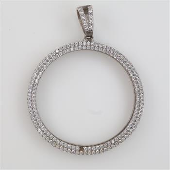 Sterling Silver Clear Stone Holder Pendant