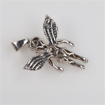 Sterling Silver Clear Stone Hollow Pendant