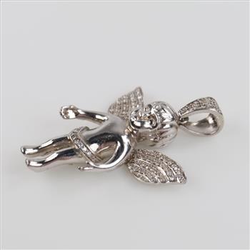 Sterling Silver Clear Stone Hollow Pendant