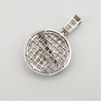 Sterling Silver Clear Stone Microphone Pendant